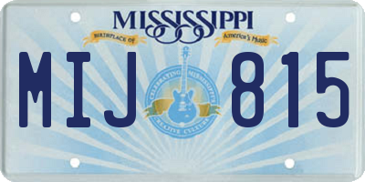 MS license plate MIJ815
