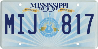 MS license plate MIJ817