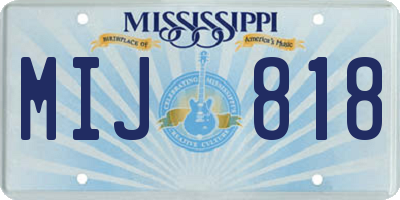 MS license plate MIJ818
