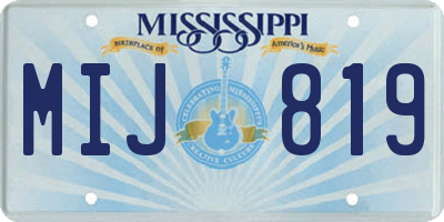 MS license plate MIJ819