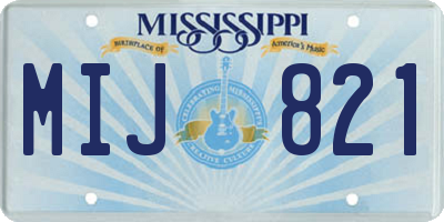 MS license plate MIJ821