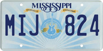 MS license plate MIJ824