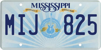 MS license plate MIJ825