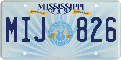 MS license plate MIJ826
