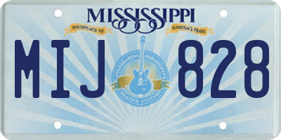 MS license plate MIJ828