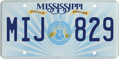 MS license plate MIJ829