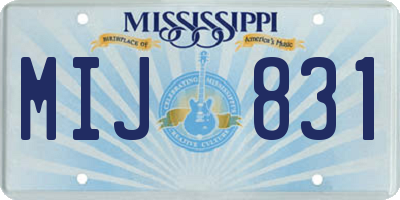 MS license plate MIJ831