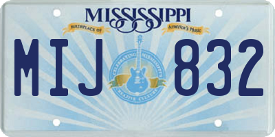 MS license plate MIJ832