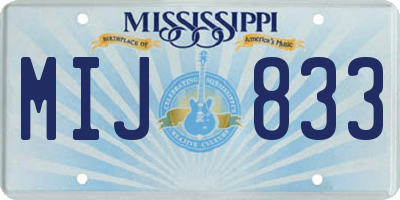 MS license plate MIJ833