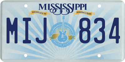 MS license plate MIJ834
