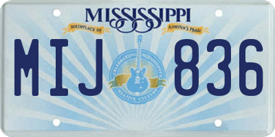 MS license plate MIJ836