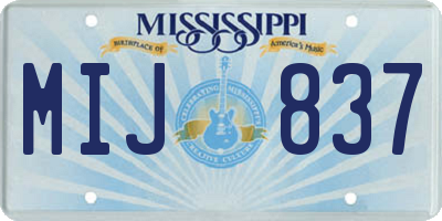 MS license plate MIJ837