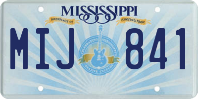 MS license plate MIJ841
