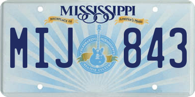 MS license plate MIJ843