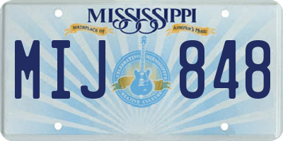 MS license plate MIJ848