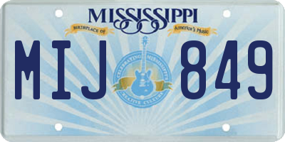 MS license plate MIJ849