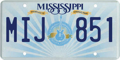 MS license plate MIJ851