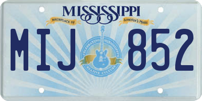MS license plate MIJ852