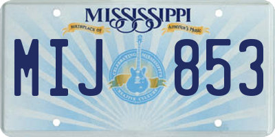 MS license plate MIJ853