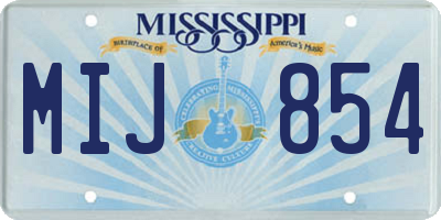 MS license plate MIJ854