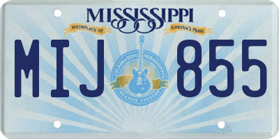 MS license plate MIJ855
