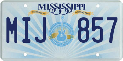 MS license plate MIJ857