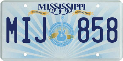 MS license plate MIJ858