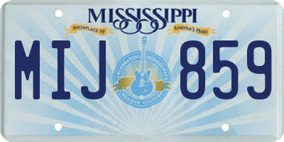 MS license plate MIJ859