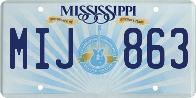 MS license plate MIJ863