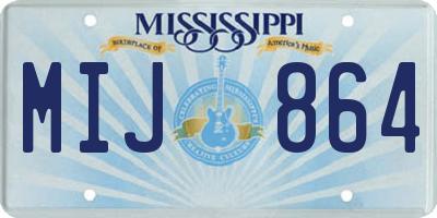 MS license plate MIJ864
