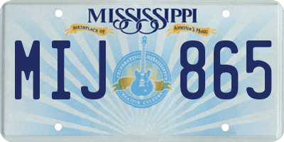 MS license plate MIJ865