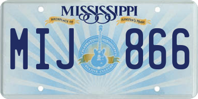MS license plate MIJ866