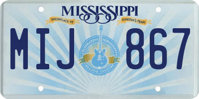MS license plate MIJ867