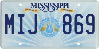 MS license plate MIJ869