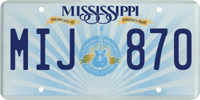 MS license plate MIJ870