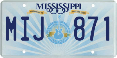 MS license plate MIJ871