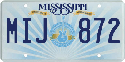 MS license plate MIJ872