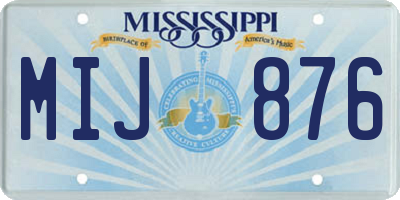 MS license plate MIJ876