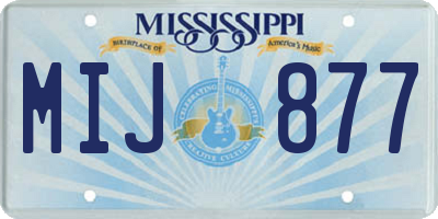 MS license plate MIJ877