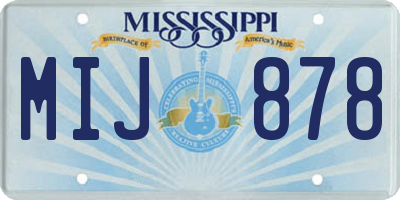 MS license plate MIJ878