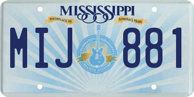 MS license plate MIJ881