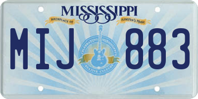 MS license plate MIJ883