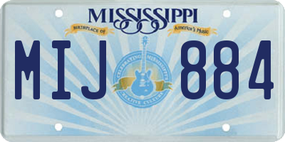 MS license plate MIJ884
