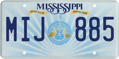 MS license plate MIJ885