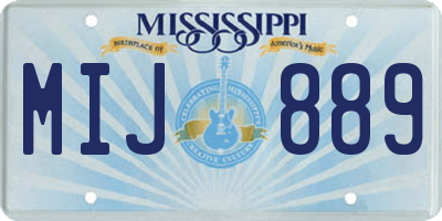 MS license plate MIJ889