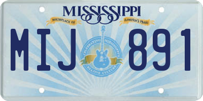 MS license plate MIJ891