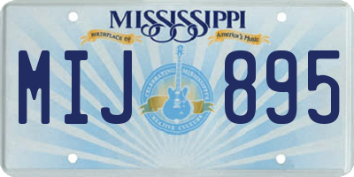 MS license plate MIJ895