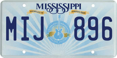 MS license plate MIJ896