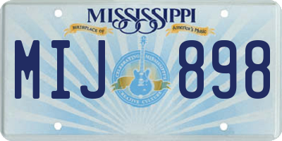 MS license plate MIJ898