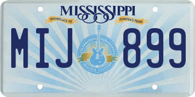 MS license plate MIJ899